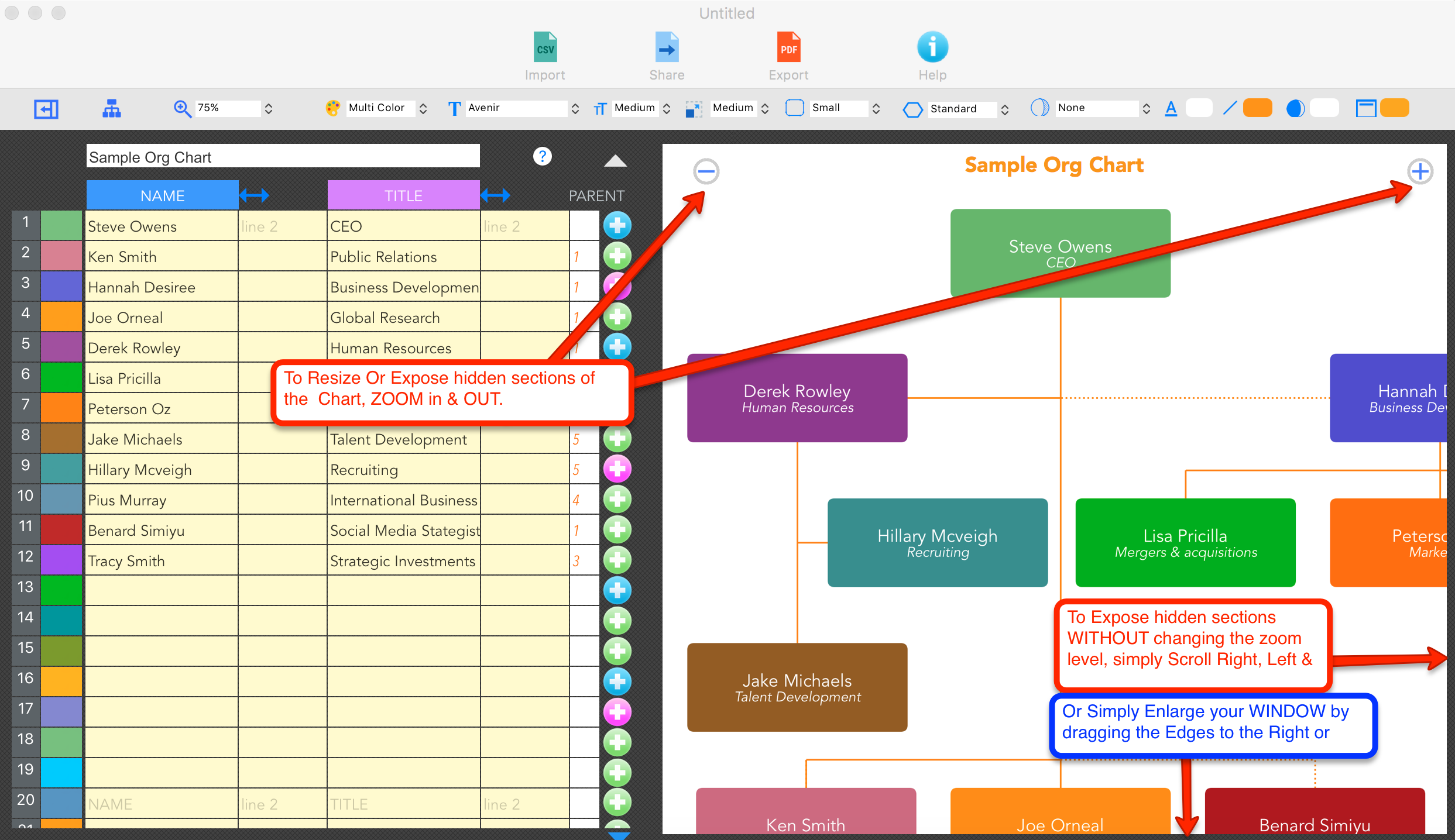 Organizational chart tool for mac